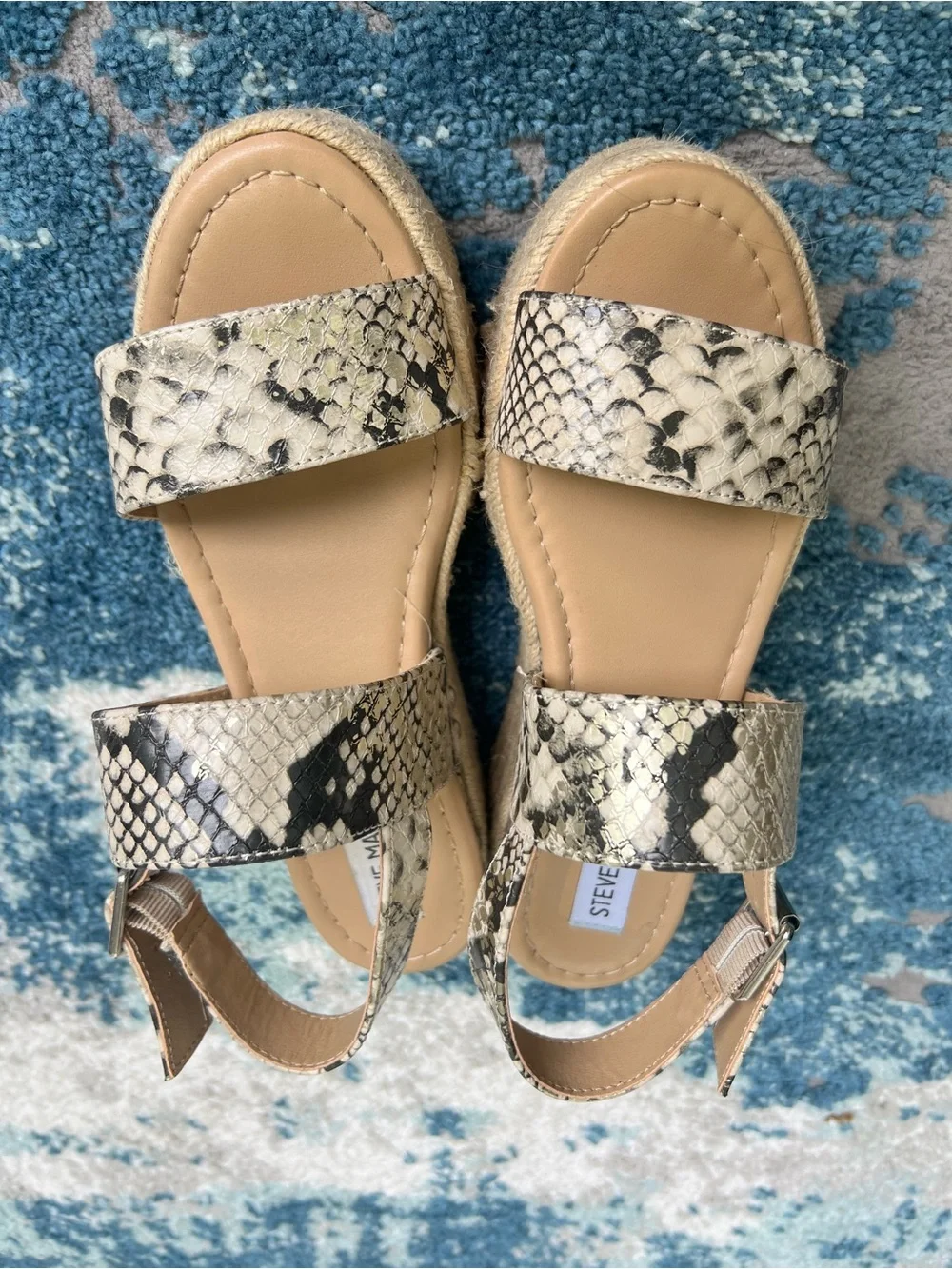 Steve Madden snake skin Slip-On sandal or espadrille